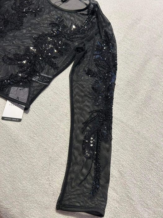 Мрежеста блуза с дантела