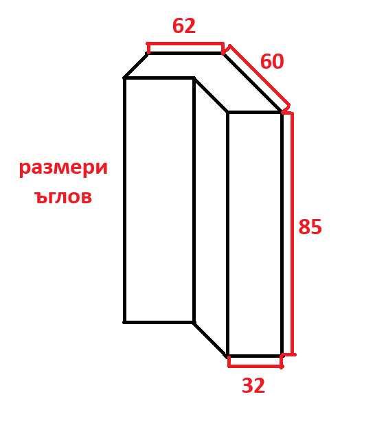 Кухненски шкафове - горни и един долен с чекмеджета