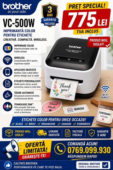 Brother VC-500W | Produs nou, sigilat | Livrare gratuita