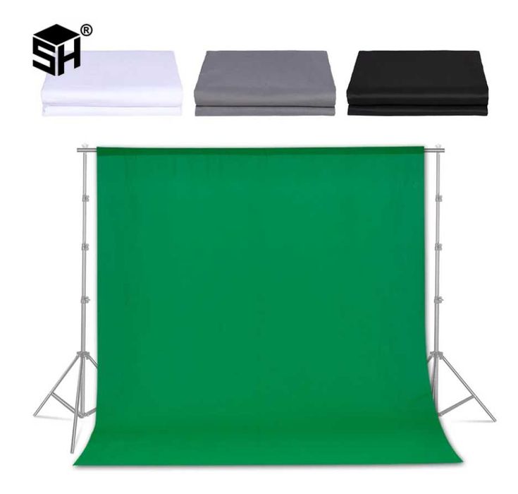 Фон за фотография / видео - зелен , бял , черен , сив цвят 2х3 м.