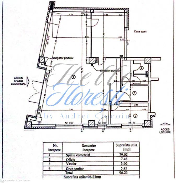 Spatiu comercial 96 mp, parcare subterana, zona Garii