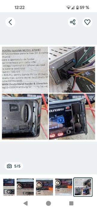 Radio MP3 auto cu bluetooth și afișaj lcd