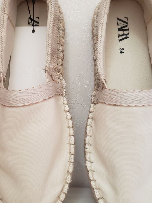 Эспадрильи Zara,хлопковые,повседневная носка,лоферы Zara,размер 34