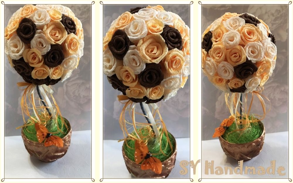 Ръчно изработено "дърво" с рози