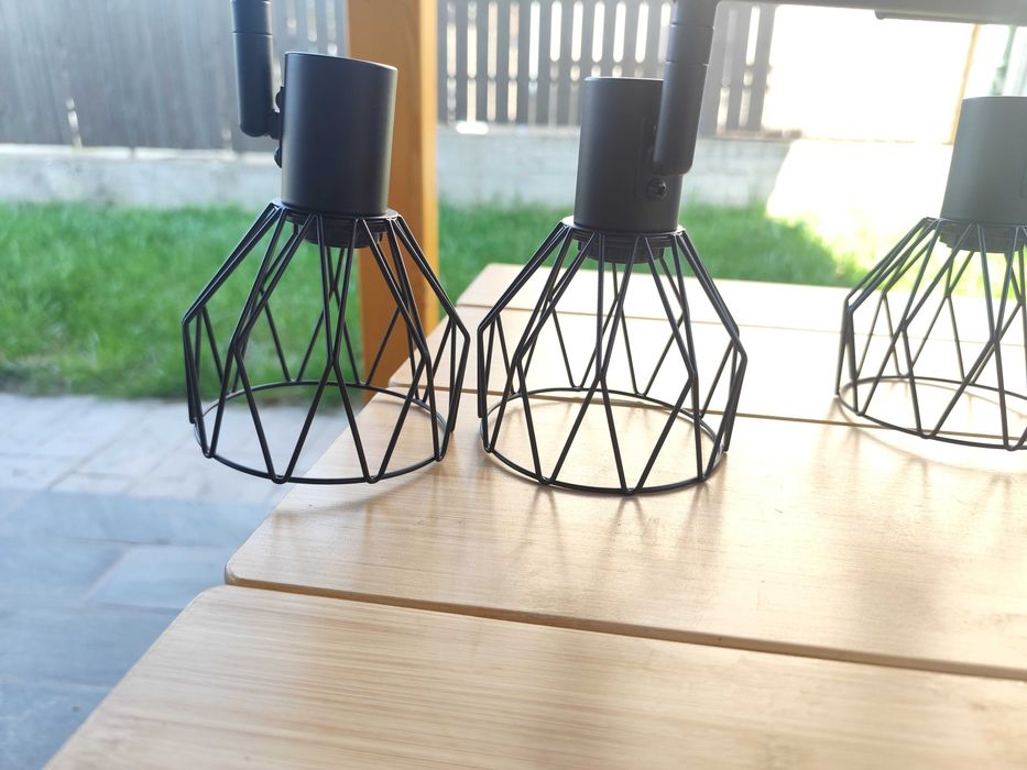 KYOTECH Lampă spot E14 neagră cu 4 becuri Spot cu LED de plafon rotativ 350° și rotativ Spot de plafon E14 spot pentru 4 becuri E14  fără becuri