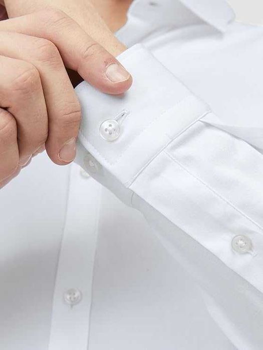 Мъжка риза JACK & JONES размер S, бяла с дълъг ръкав