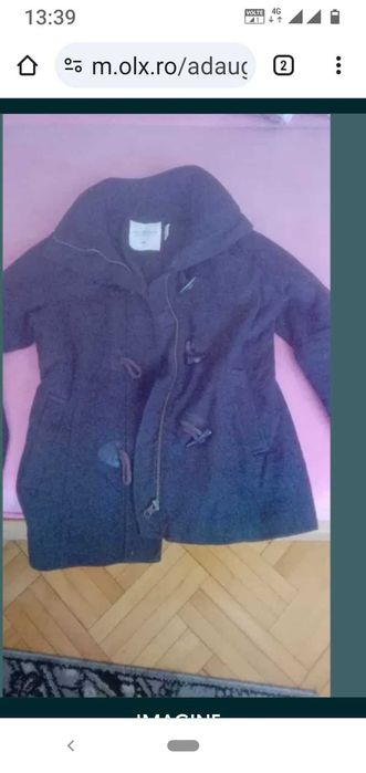 Palton damă de la h&m mărimea 46 material de calitate culoare neagră