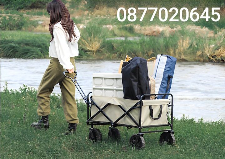 Сгъваема количка за градина, къмпинг и плаж с широки гуми 160кг