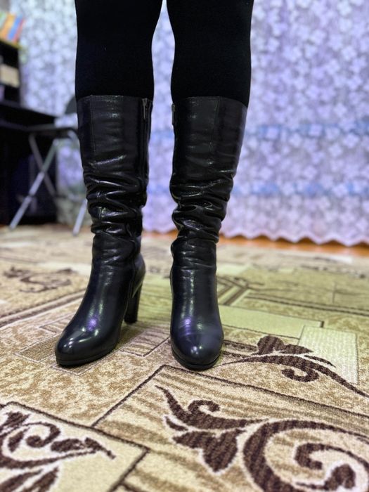 Кожанные сапоги  натуралка