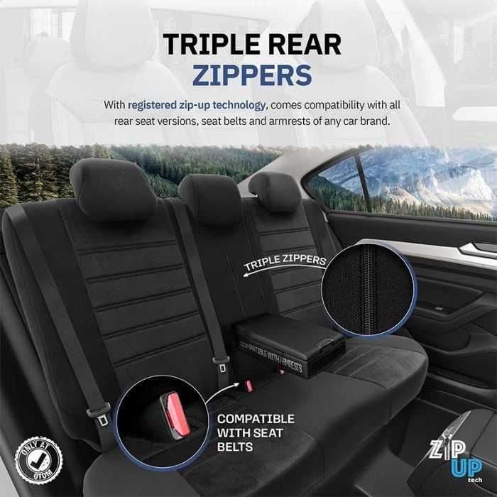 Комплект 4 седалки LUX Черна Тапицерия за седалки Comfortline CMF209