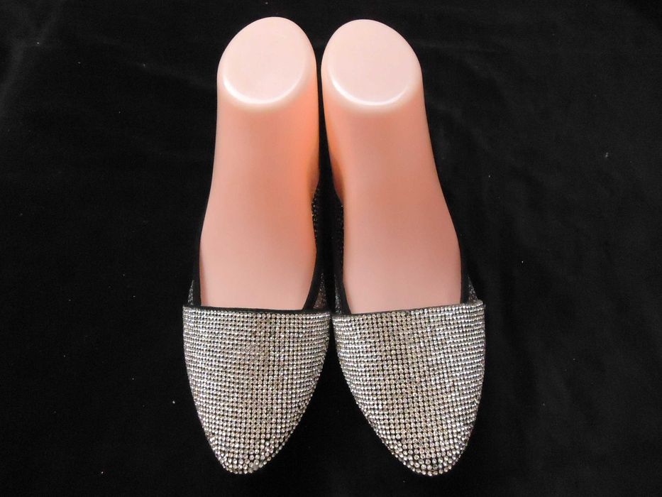 Balerini dama negri piele cristale tul glitter made in USA opincute