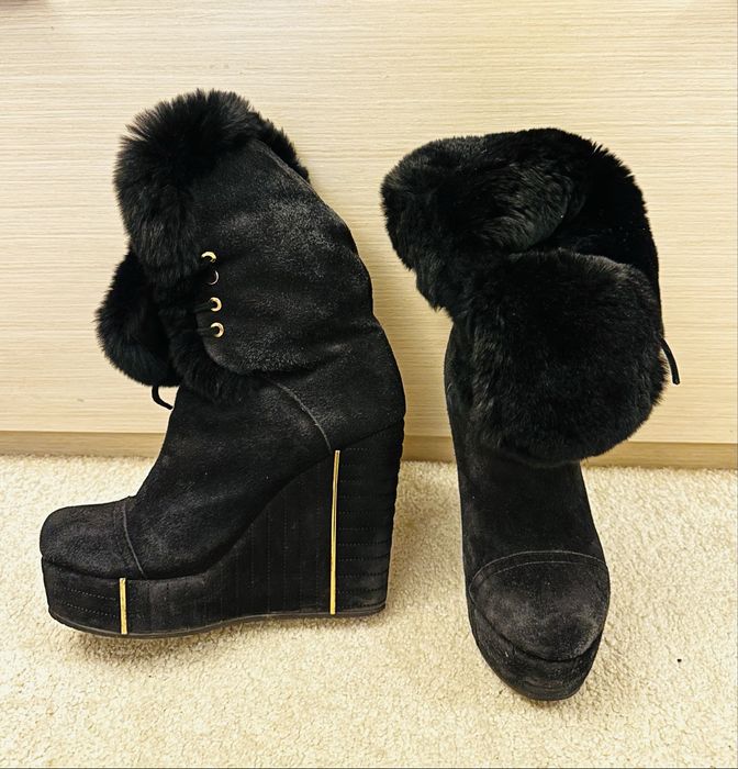 Cizme blana naturala si piele intoarsa si imblanite