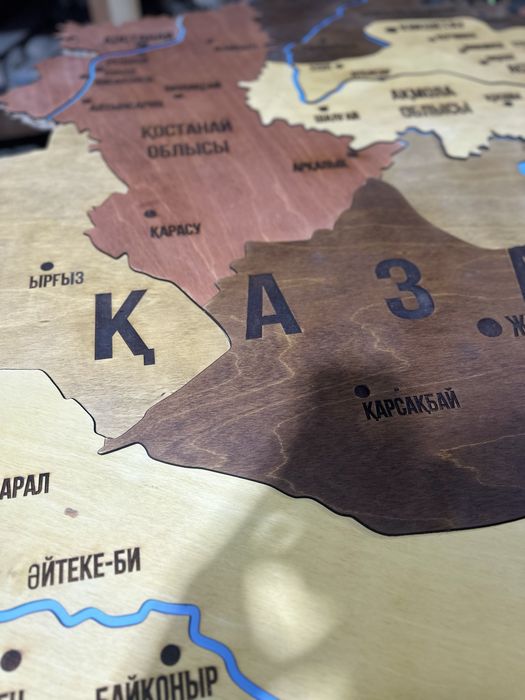 Казахстан карта с подсветкой