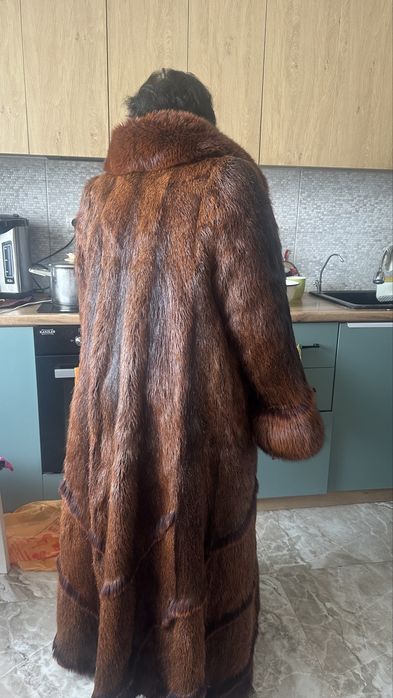 Шуба нутриевая длинная до пола