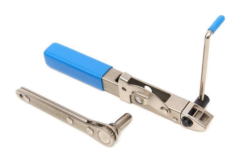 Клещи с тресчотка за скоби на маншони