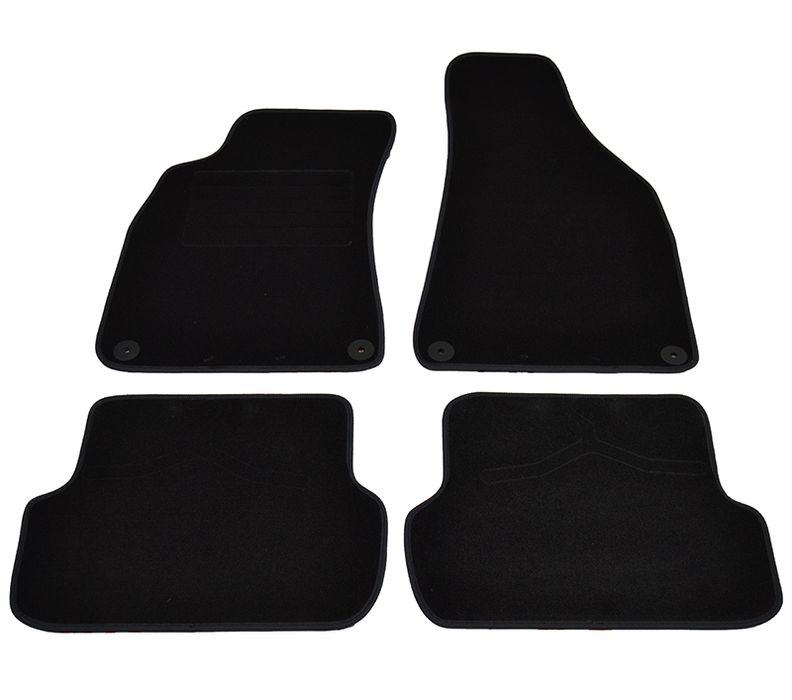 Covorase mocheta Audi A4 4usi 1/2001-10/2007 A4 Avant 9/2001-4/2008 si A4 Cabriolet 5/2002-3/2008, Negru, set de 4 bucati
