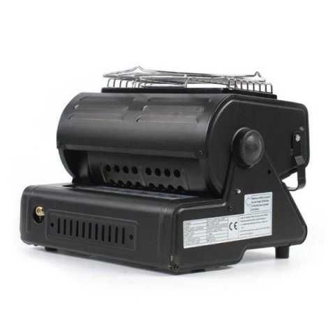 Газова печка+ котлон, Пиезо запалване, 2 в 1, Черен цвят