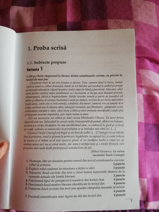 Bacalaureat 2013-culegere de variante limba și literatura română