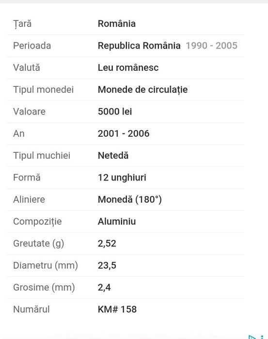 Monedă 5000 Lei 2002