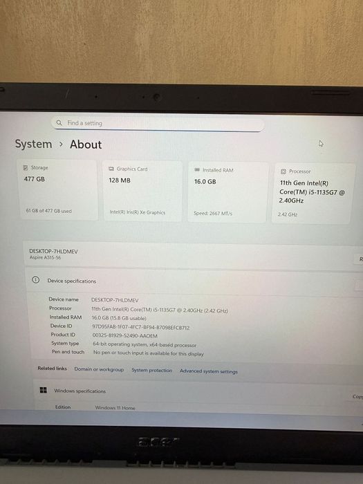 Acer Aspire 5 Amanet BKG