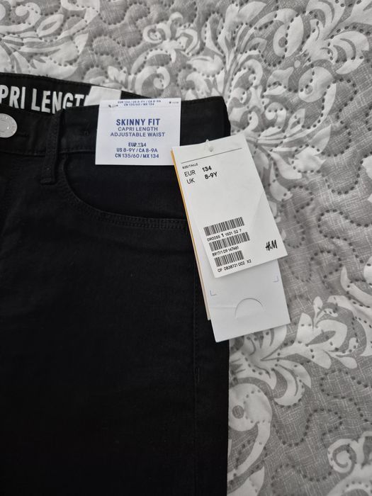 Jeans blugi pantaloni stil Capri fete noi etichetă masura 134 H&M