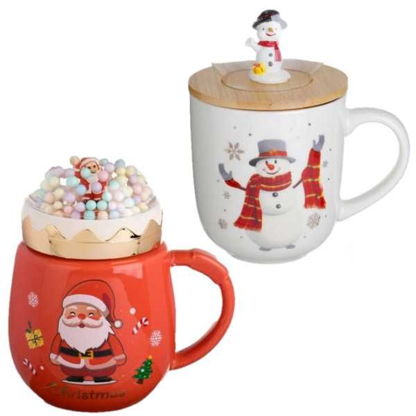 Коледна чаша с капак Mercado Trade, Керамика, Различни модели