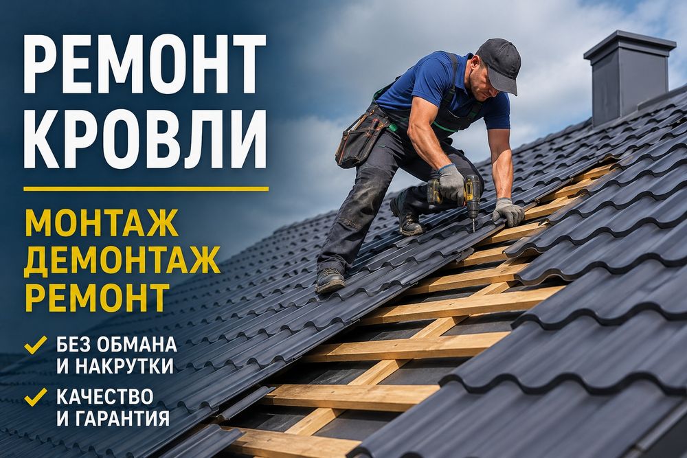 Ремонт кровли любой сложности . монтаж, демонтаж