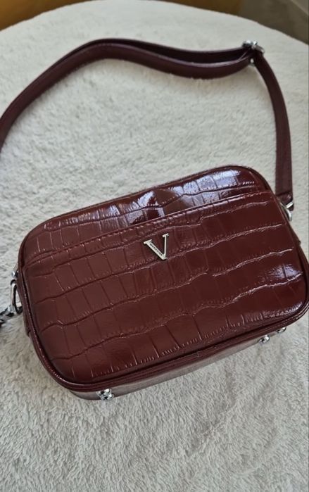 Сумка через плечо винно-красный