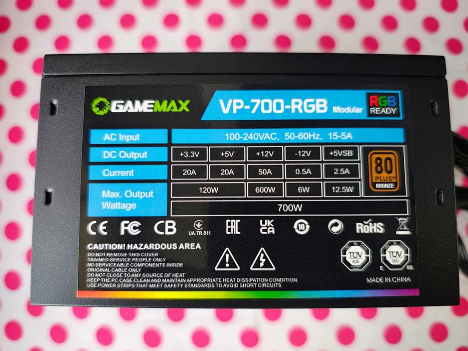 Sursa PC Gamemax VP-700-RGB, 80+ Bronze, 700W