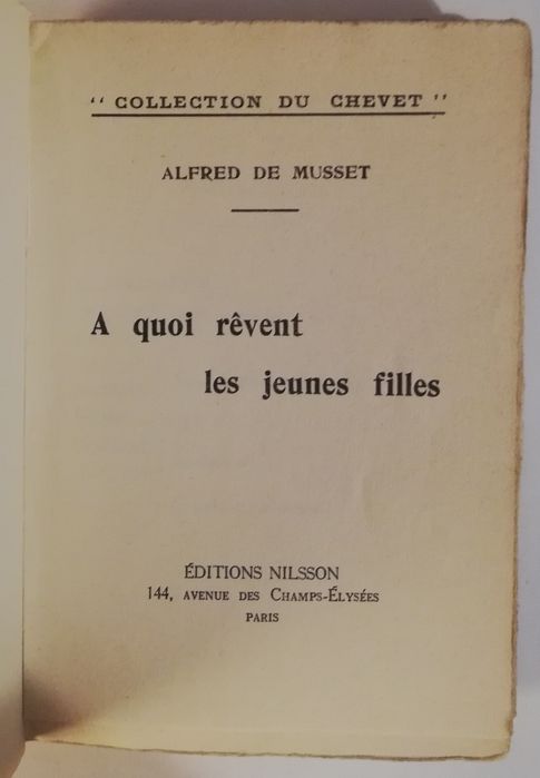 Carte rară A. de Musset - A Quoi Revent les jeunes filles - cca 1920