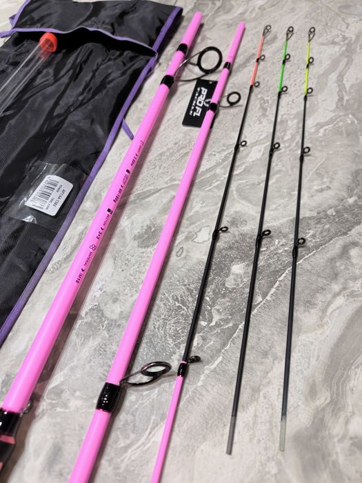 2 Feedere FL BLACK FORCE PINK 3.60m 60-180g + 2 Mulinete PRO FL 7000