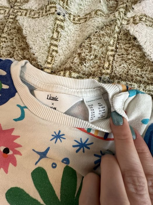 Set H&M bluza cu maneca lunga si 2 pantaloni scurti, unisex, 86 cm