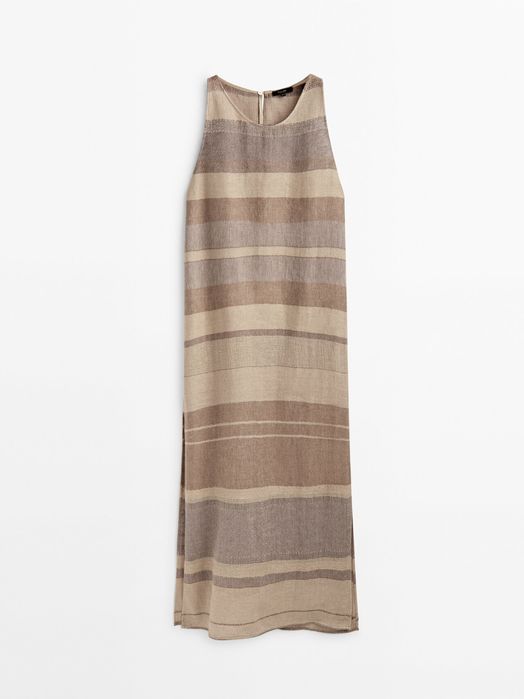 Rochie din in Massimo Dutti