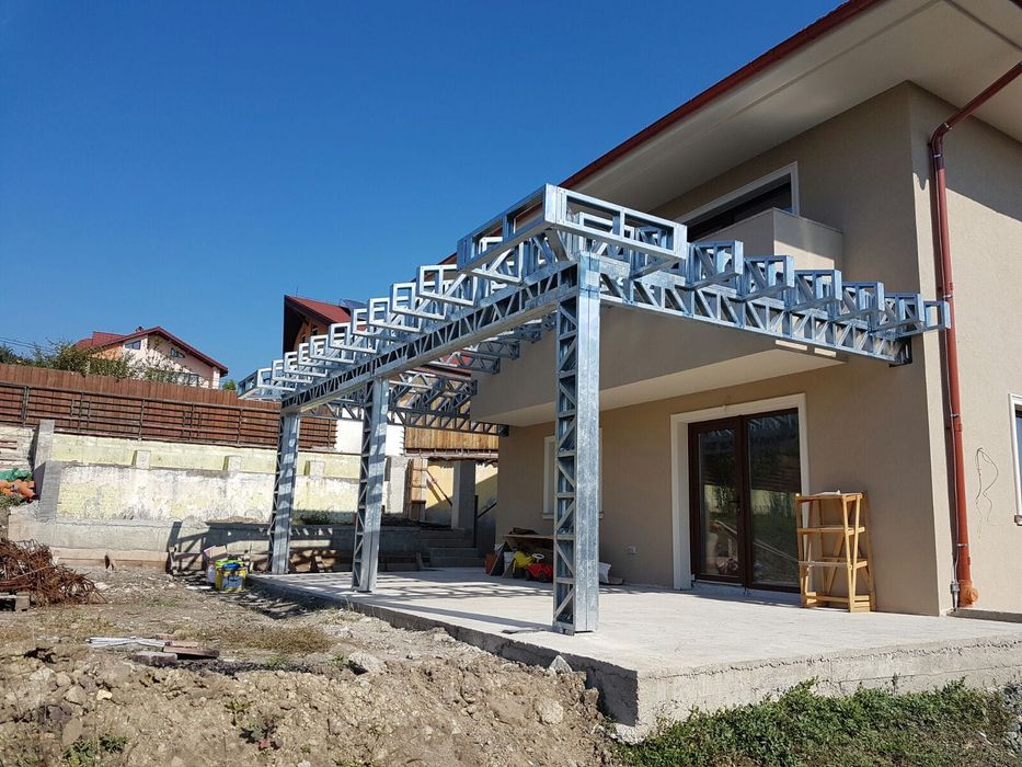 Terase, structuri metalice, constructii metalice, garaje metalice,case