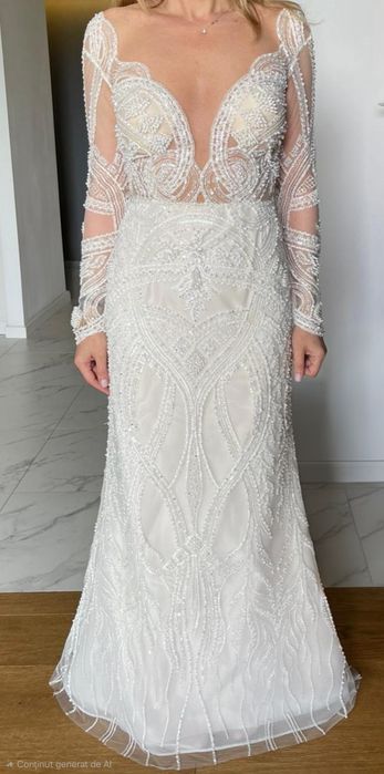 Rochie mireasa cu perlute / margele