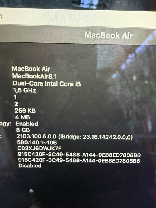 MacBook Air A1932 8/128