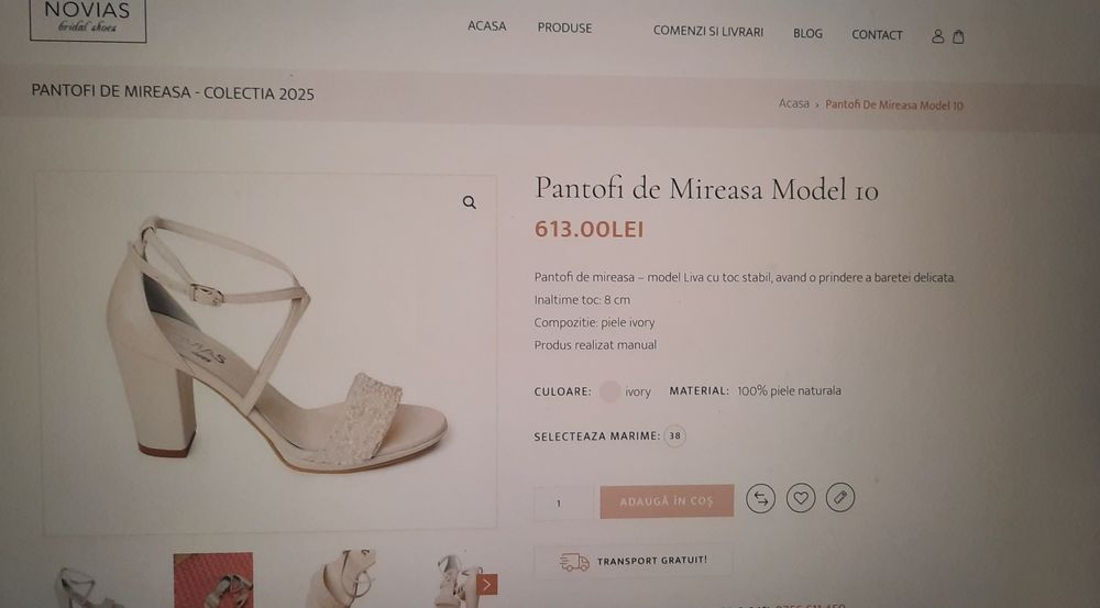 Sandale mireasa Novias piele naturala 36