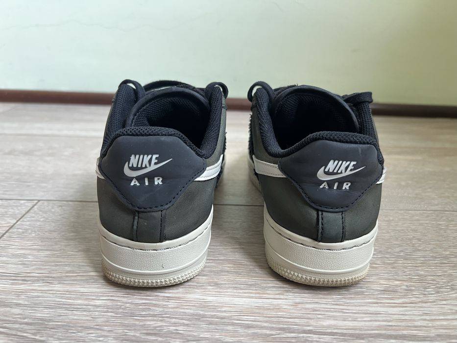 Nike Air Force 1 Low Black Light Bone Faux Fur