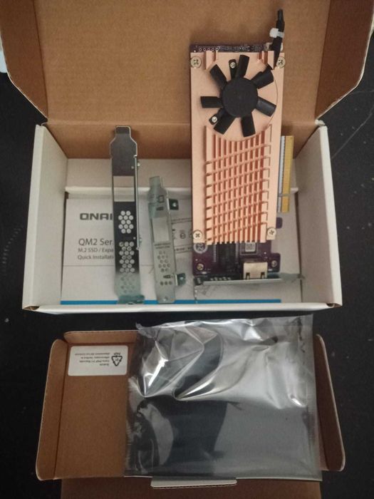 Adaptor QNAP QM2-2P10G1TB, 2xNVME M2 2280 PCIE gen3x4 + retea 10 gbps
