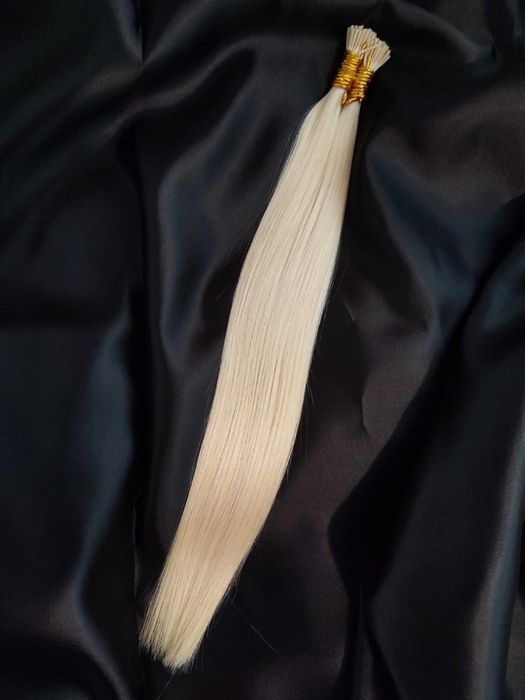 Кератинови кичури от естествена коса, екстеншъни, 100г, 55-65см
