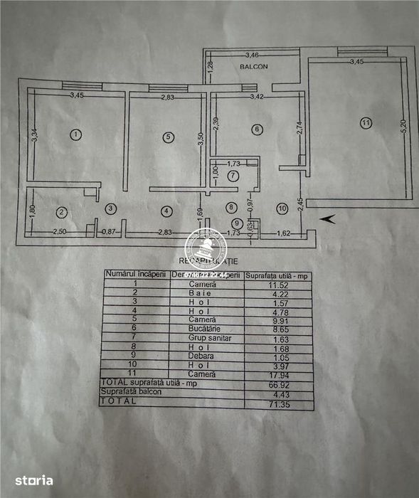 Apartament 3 camere decomandat, 71,35 mp, 2 băi, etaj 34 – Nicoli