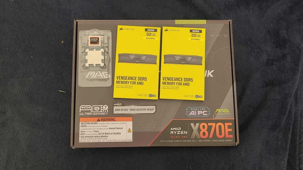 kit gaming Ryzen 9 9950X3D + X870E + 32 GB DDR5 6000 CL30