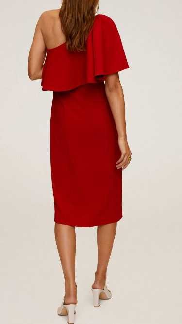 Червена рокля до коляното с едно рамо, Mango, S, НОВА, с Етикет