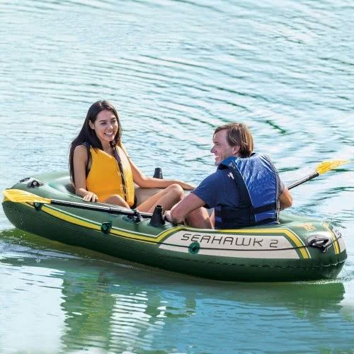 INTEX Seahawk 2 Boat Set - With Oars And Inflator 68347