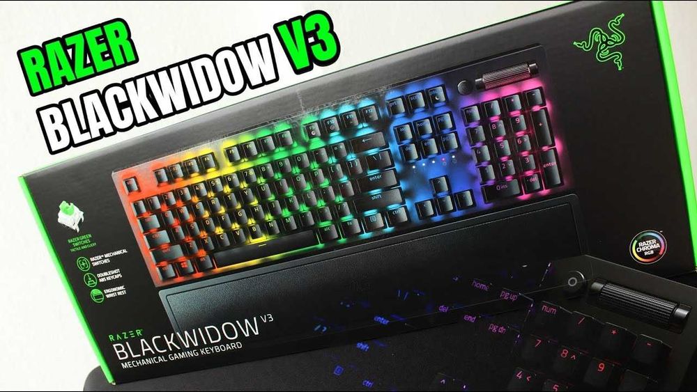 Tastatura Gaming Razer BlackWidow V3 Mecanica Green Switch RGB restpad noua sigilata
