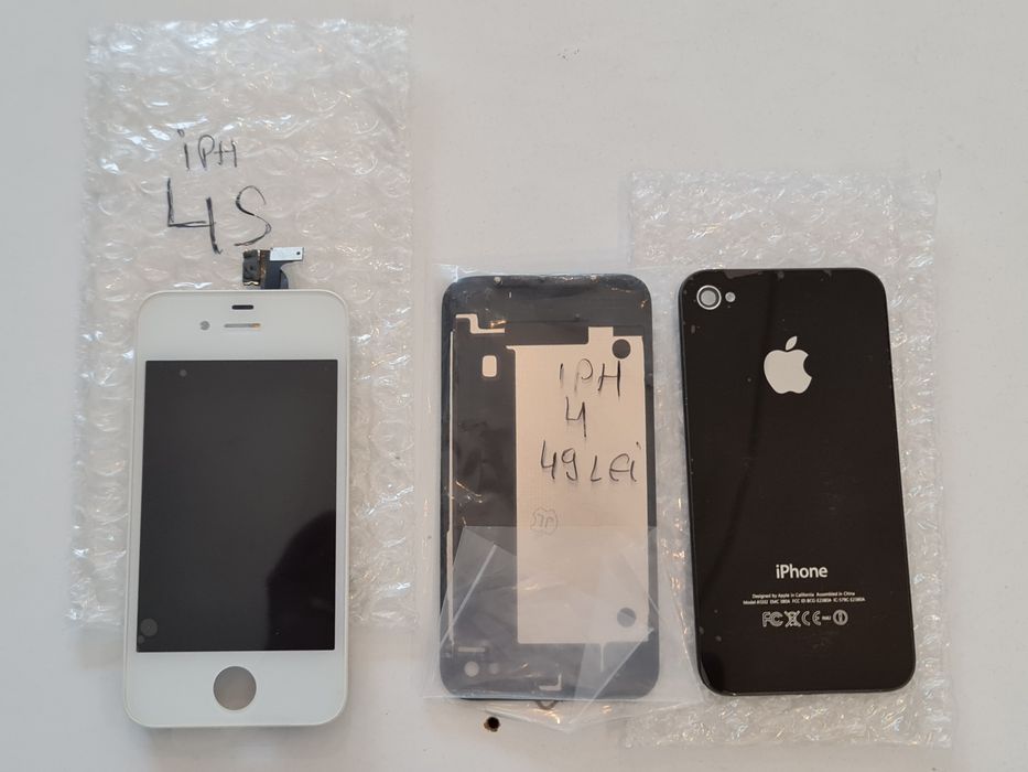 Capac spate iPhone 4 negru si display iphone 4s alb