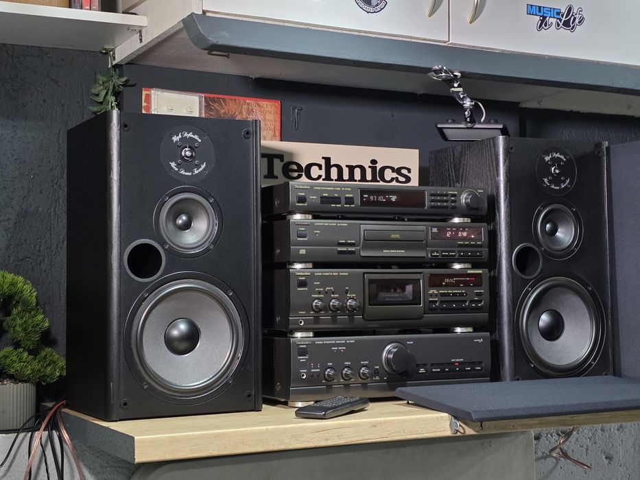 Linie audio TECHNICS amplificator cd-player, deck,tuner, boxe heco ,retro hifi