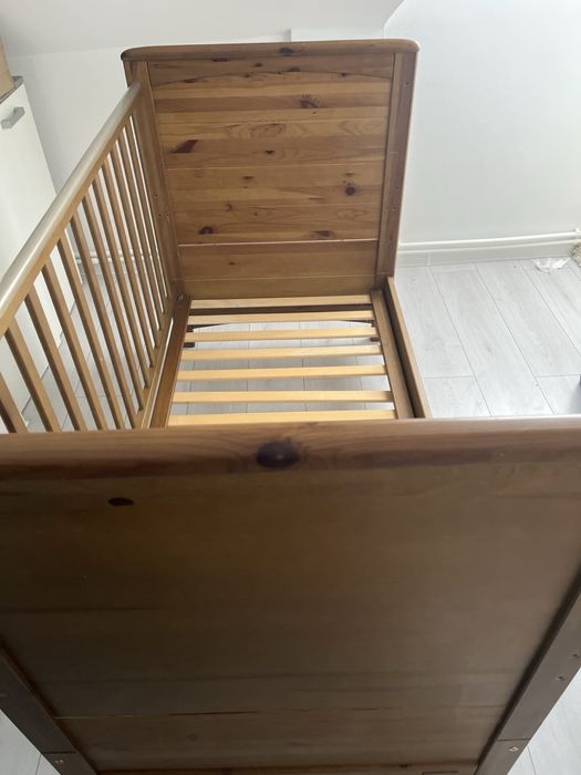 Pătuț copii Mamas & Papas 140×70 cm din lemn masiv + saltea