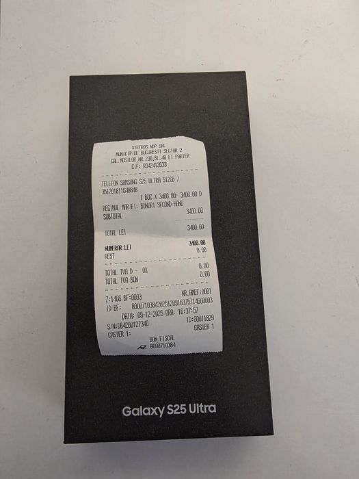 Samsung s25 Ultra 5G Black 512Gb NOU Sigilat Acte 2 ANI GARANȚIE
