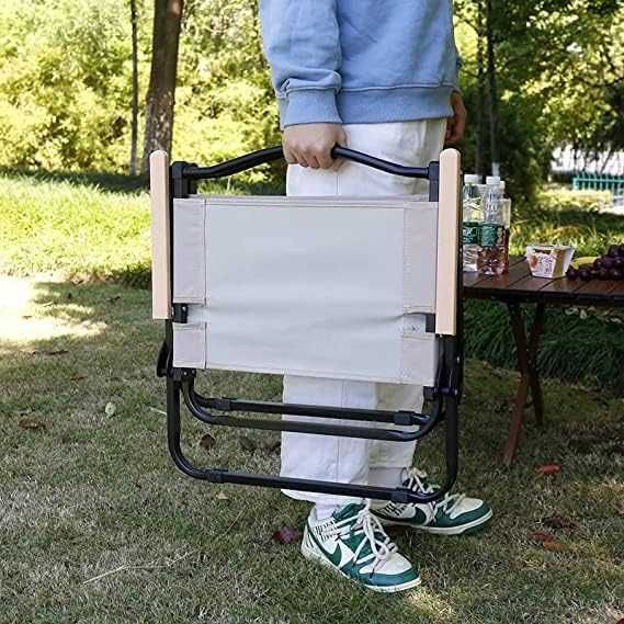 Удобен и стабилен сгъваем стол за тераса и къмпинг